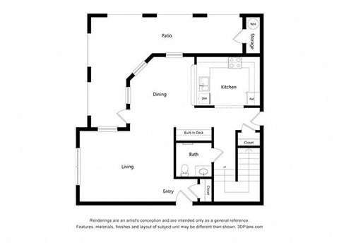 3 Bedroom Floor Plan at Capitol Crossing, Austin Texas